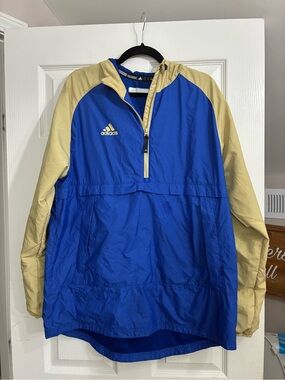 Adidas Men’s Blue and Gold Windbreaker Jacket